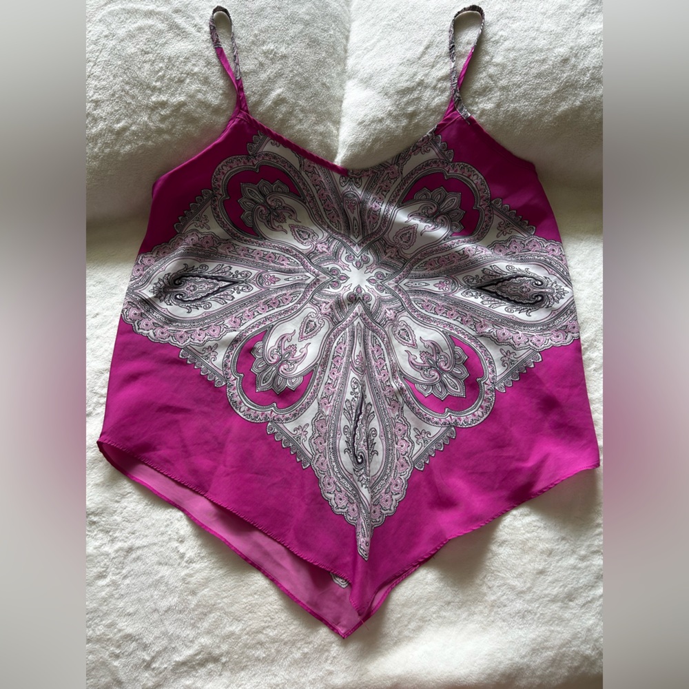 Kismet pink silk tank